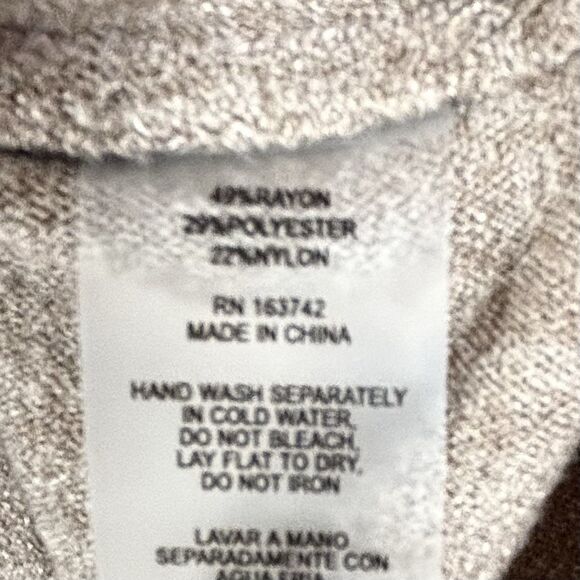 AAEDA Hazelnut Tan Dolma Sleeve Sweater Floral Accents  Pullover - Picture 10 of 12